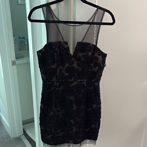 BCBG MaxAzria Elegant Black Floral Dress